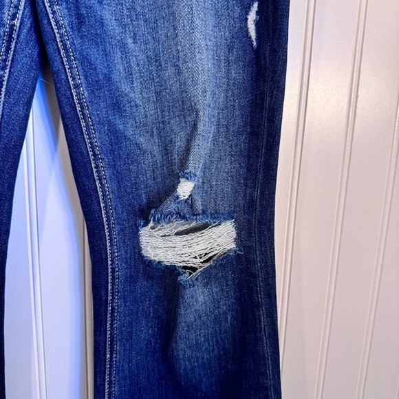 NWT Lovervet by Vervet High Rise Flare Jeans Distressed Raw Hem Size 28/7 - Picture 4 of 13